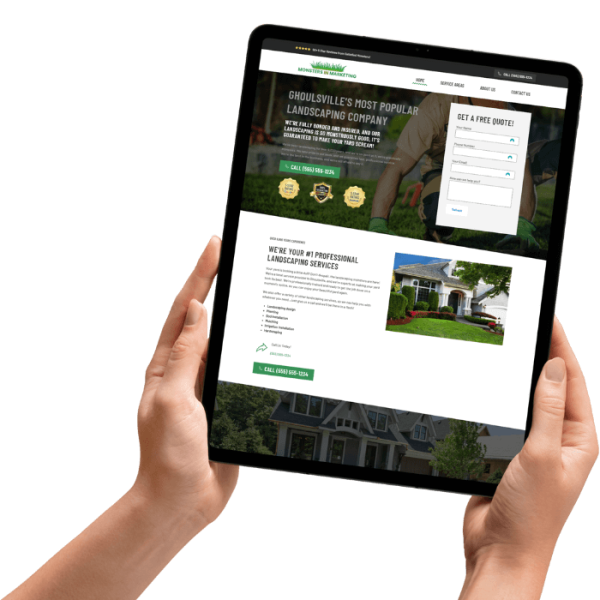 Landscaping Website on Ipad
